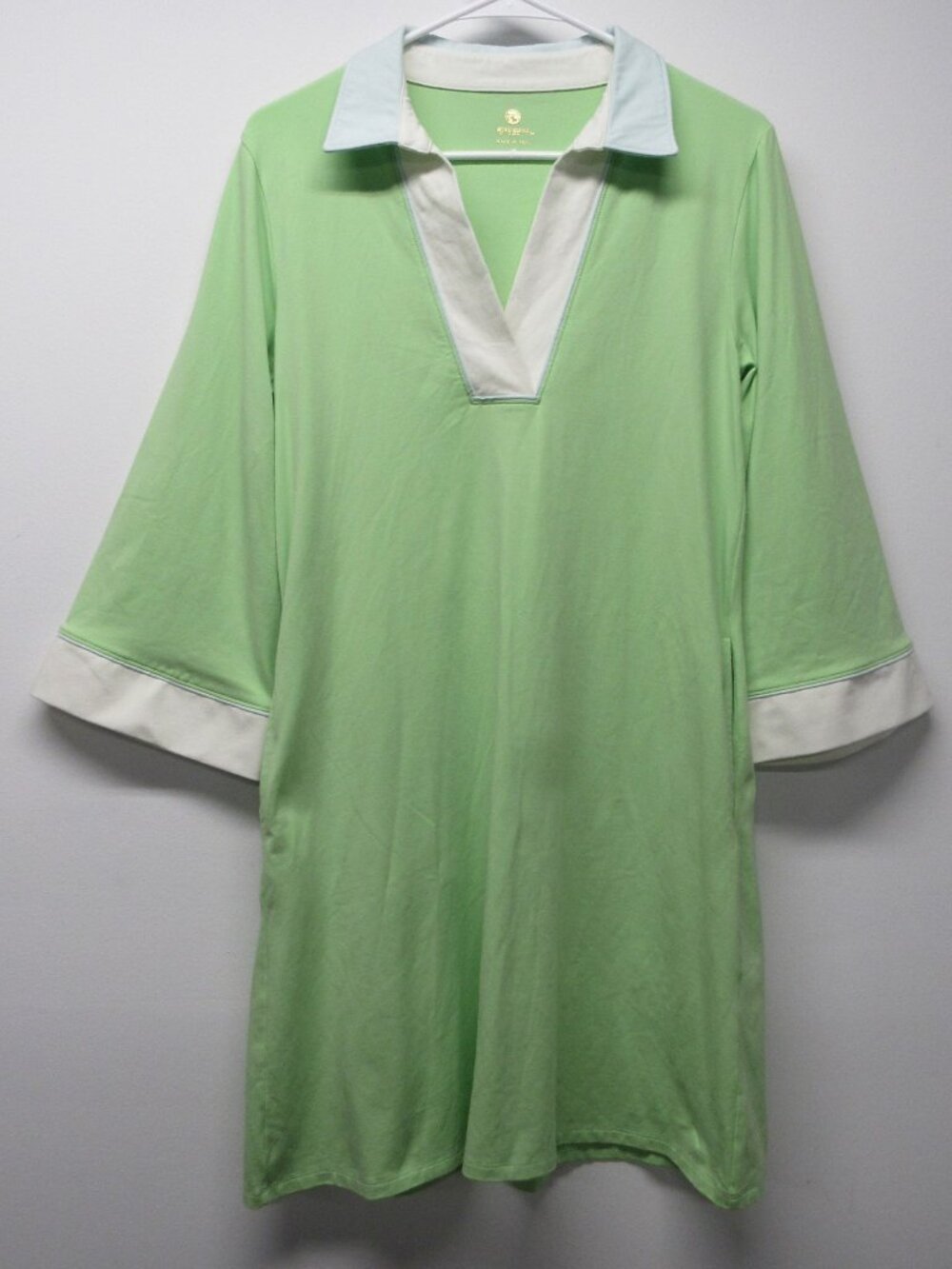 Spartina 449 Taylor Jersey 3/4 Sleeve Mini Dress Pistachio Green Women's sz M
